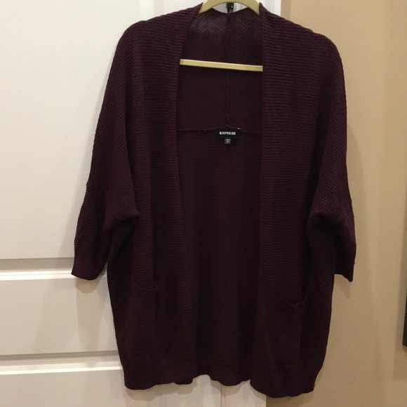 Burgundy EXPRESS Cardigan Sweater - Picture 3 of 13